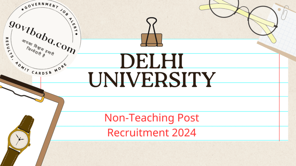 du 1 Delhi University Non Teaching Recruitment Delhi University Non Teaching Recruitment Online Form 2024